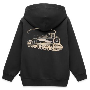 Locomotive Train Chemin de fer Locomotive à vapeur - Sweat Premium à capuche zippé enfant bio - noir - Dos - AI Model Kid Male (0cm)