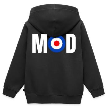 Mod - Kinder Premium Organic Zip Hoodie - Schwarz - Hinten - AI Model Kid Male (0cm)