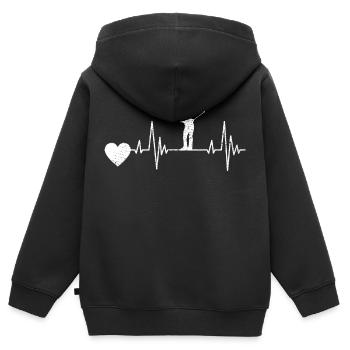 Golf disant balle de golf club de golf joueur de golf - Sweat Premium à capuche zippé enfant bio - noir - Dos - AI Model Kid Male (0cm)