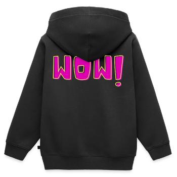 WOW - Kinder Premium Organic Zip Hoodie - Schwarz - Hinten - AI Model Kid Male (0cm)