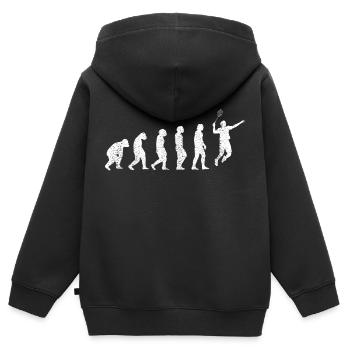 Joueur de badminton Fan de badminton Badminton Badminton Badminton - Sweat Premium à capuche zippé enfant bio - noir - Dos - AI Model Kid Male (0cm)