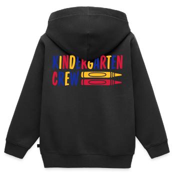 Wax Crayon Kindergarten Crew Crayon - Kids Premium Organic Zip-up Hoodie - black - Back - AI Model Kid Male (0cm)