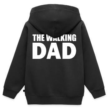 The walking dad - Sweat Premium à capuche zippé enfant bio - noir - Dos - AI Model Kid Male (0cm)