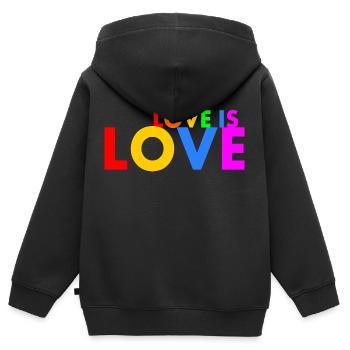 Love is love - Kinder Premium Organic Zip Hoodie - Schwarz - Hinten - AI Model Kid Male (0cm)