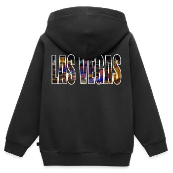 Las Vegas - Sweat Premium à capuche zippé enfant bio - noir - Dos - AI Model Kid Male (0cm)