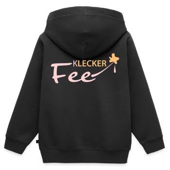 Lecker Klecker Fee - Kinder Premium Organic Zip Hoodie - Schwarz - Hinten - AI Model Kid Male (0cm)