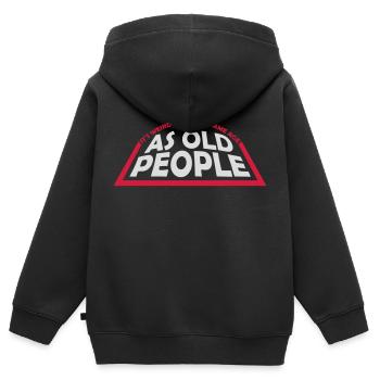 être âgé - Sweat Premium à capuche zippé enfant bio - noir - Dos - AI Model Kid Male (0cm)