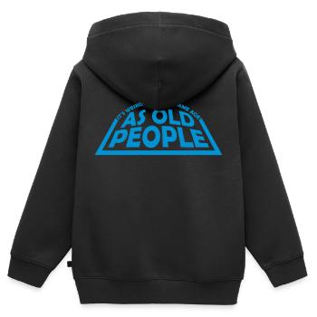 being old people age - Kids Premium Organic Zip-up Hoodie - black - Back - AI Model Kid Male (0cm)
