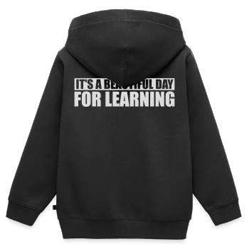 belle journée pour apprendre - Sweat Premium à capuche zippé enfant bio - noir - Dos - AI Model Kid Male (0cm)