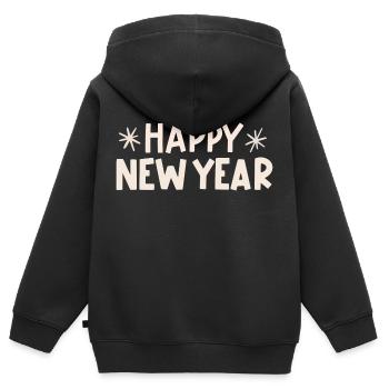 Happy New Year - Sweat Premium à capuche zippé enfant bio - noir - Dos - AI Model Kid Male (0cm)