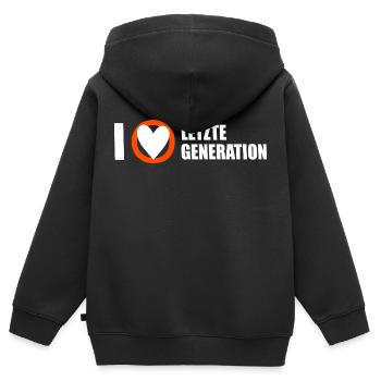 Letzte Generation - Design 3 - Kinder Premium Organic Zip Hoodie - Schwarz - Hinten - AI Model Kid Male (0cm)