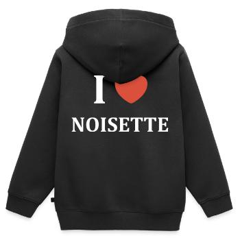 i love Noisette - Sweat Premium à capuche zippé enfant bio - noir - Dos - AI Model Kid Male (0cm)