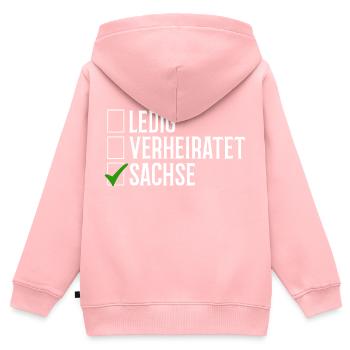 Sachsen Verheiratet Ledig - Kinder Premium Organic Zip Hoodie - Rosa - Hinten - AI Model Kid Female (0cm)