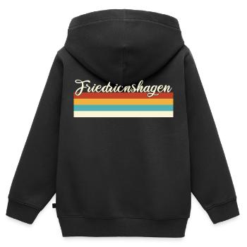 Friedrichshagen - Treptow - Köpenick - Berlin - Kinder Premium Organic Zip Hoodie - Schwarz - Hinten - AI Model Kid Male (0cm)
