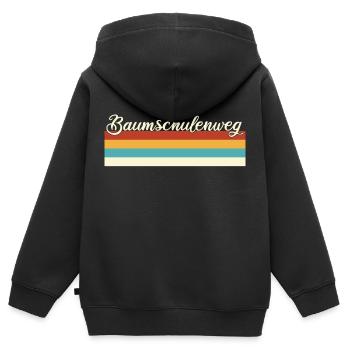 Baumschulenweg - Treptow - Köpenick - Berlin - Kinder Premium Organic Zip Hoodie - Schwarz - Hinten - AI Model Kid Male (0cm)