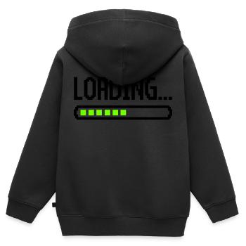 Loading - Kids Premium Organic Zip-up Hoodie - black - Back - AI Model Kid Male (0cm)