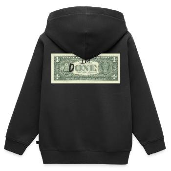 Ich bin fertig - Kinder Premium Organic Zip Hoodie - Schwarz - Hinten - AI Model Kid Male (0cm)
