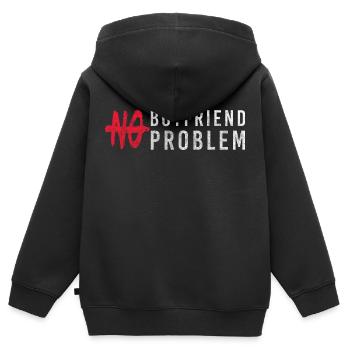 Problème, amusement, satire, sarcasme - Sweat Premium à capuche zippé enfant bio - noir - Dos - AI Model Kid Male (0cm)