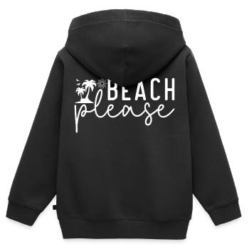 Beach Please, Palm Trees, Beach, Summer, Sea, Holiday - Kids Premium Organic Zip-up Hoodie - black - Back - AI Model Kid Male (0cm)
