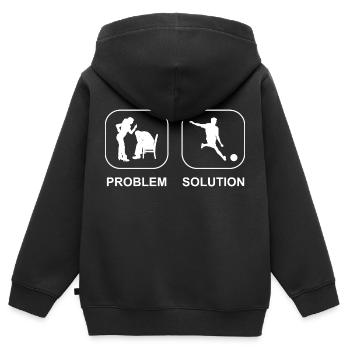 Fußballmannschaft Fußballdesign Fußballspieler - Kinder Premium Organic Zip Hoodie - Schwarz - Hinten - AI Model Kid Male (0cm)