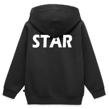 Star - Sweat Premium à capuche zippé enfant bio - noir - Dos - AI Model Kid Male (0cm)