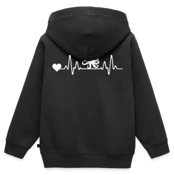 Poulpe de battement de cœur de calmar - Sweat Premium à capuche zippé enfant bio - noir - Dos - AI Model Kid Male (0cm)