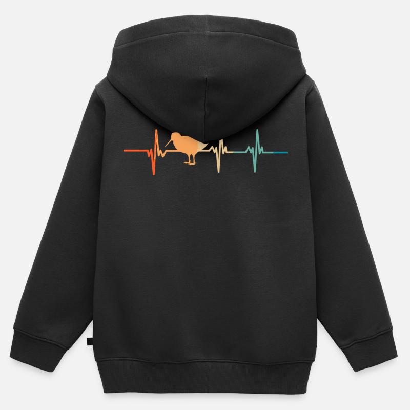 Battito cardiaco della beccaccia - Felpa Premium con cappuccio con zip bambino bio - nero