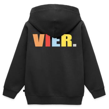 4. Geburtstag Geschenk B-day - Kinder Premium Organic Zip Hoodie - Schwarz - Hinten - AI Model Kid Male (0cm)