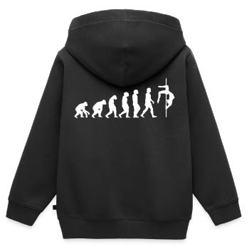 Pole Dance Tänzerin Evolution der Menschen Sport - Kinder Premium Organic Zip Hoodie - Schwarz - Hinten - AI Model Kid Male (0cm)