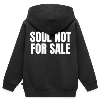 Soul Not For Sale - Kids Premium Organic Zip-up Hoodie - black - Back - AI Model Kid Male (0cm)