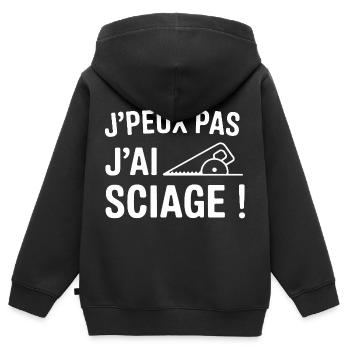 Ich kann nicht, ich habe gesehen! - Kinder Premium Organic Zip Hoodie - Schwarz - Hinten - AI Model Kid Male (0cm)