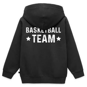 Équipe de basket-ball - Sweat Premium à capuche zippé enfant bio - noir - Dos - AI Model Kid Male (0cm)