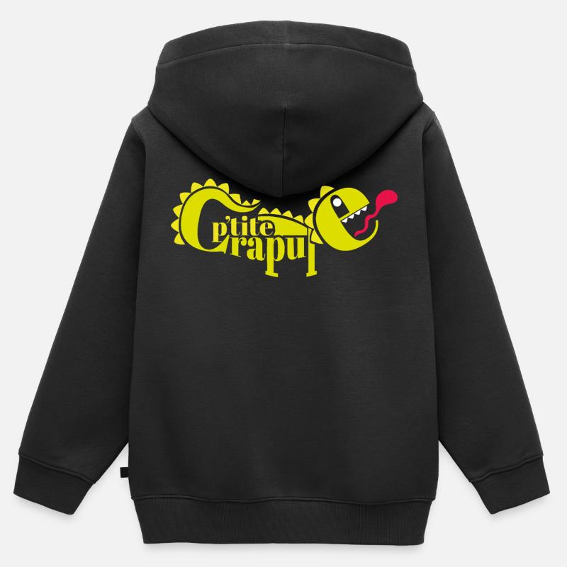 P'TITE CRAPULE - Sweat Premium à capuche zippé enfant bio - noir