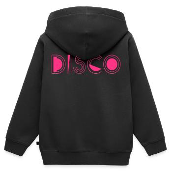 Disco - Kinder Premium Organic Zip Hoodie - Schwarz - Hinten - AI Model Kid Male (0cm)