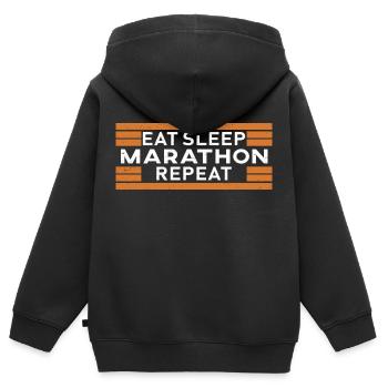 marathon - Kids Premium Organic Zip-up Hoodie - black - Back - AI Model Kid Male (0cm)