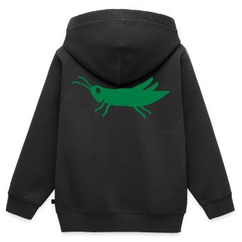 Grashüpfer - Heuschrecke - Kinder Premium Organic Zip Hoodie - Schwarz - Hinten - AI Model Kid Male (0cm)