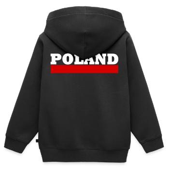 Polen Flagge - Polska Flagge - Kinder Premium Organic Zip Hoodie - Schwarz - Hinten - AI Model Kid Male (0cm)