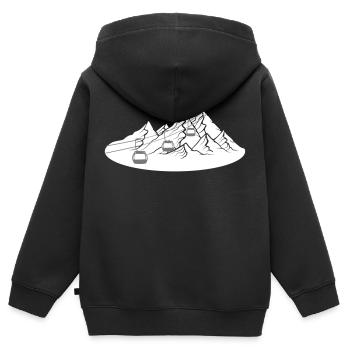 schnee berge seilbahn gondel winter urlaub ferien - Kinder Premium Organic Zip Hoodie - Schwarz - Hinten - AI Model Kid Male (0cm)