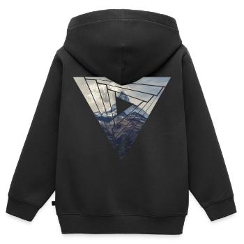 Matterhorn Zermatt triangle design - Kids Premium Organic Zip-up Hoodie - black - Back - AI Model Kid Male (0cm)