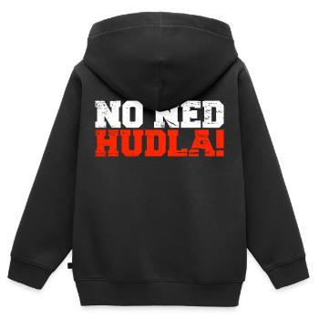 NO NED HUDLA - Sweat Premium à capuche zippé enfant bio - noir - Dos - AI Model Kid Male (0cm)