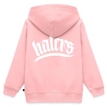 hater haters hass feind hassen enemy shirt cap auf - Kinder Premium Organic Zip Hoodie - Rosa - Hinten - AI Model Kid Female (0cm)