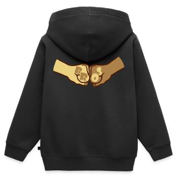 Team Fäuste Bros - Kinder Premium Organic Zip Hoodie - Schwarz - Hinten - AI Model Kid Male (0cm)