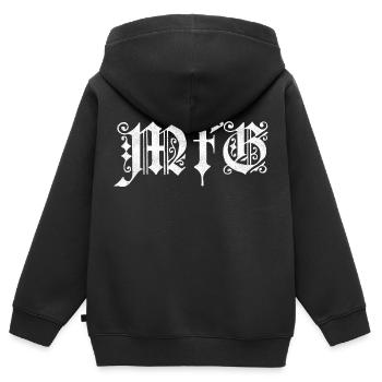 Mit freundlichen Grüßen - Kinder Premium Organic Zip Hoodie - Schwarz - Hinten - AI Model Kid Male (0cm)