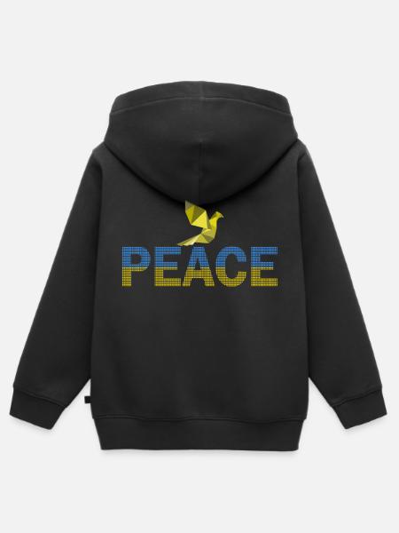 Peace Dove Dot Design - Kinder Premium Organic Zip Hoodie - Schwarz