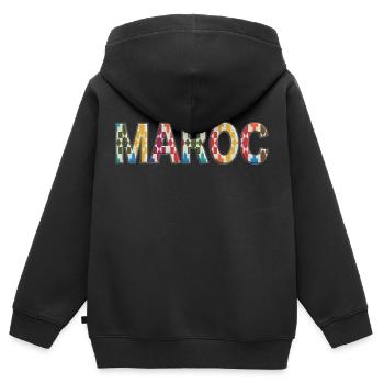 MAROC DESIGN - Kinder Premium Organic Zip Hoodie - Schwarz - Hinten - AI Model Kid Male (0cm)