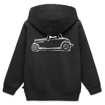 Hot Rod, Street Rod, Design von Mondwinkel - Kinder Premium Organic Zip Hoodie - Schwarz - Hinten - AI Model Kid Male (0cm)