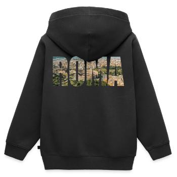 roma rome - Kids Premium Organic Zip-up Hoodie - black - Back - AI Model Kid Male (0cm)