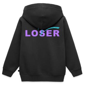 Verlierer-Liebhaber - Kinder Premium Organic Zip Hoodie - Schwarz - Hinten - AI Model Kid Male (0cm)