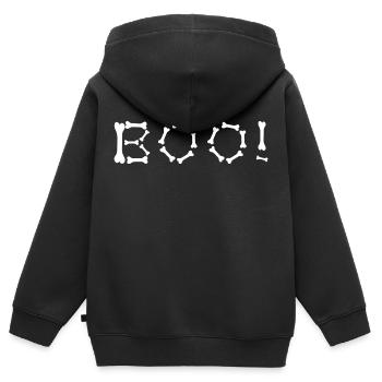 Boo avec des os - Sweat Premium à capuche zippé enfant bio - noir - Dos - AI Model Kid Male (0cm)