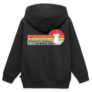 All I Want For Christmas Is Sleep Cat - Kinder Premium Organic Zip Hoodie - Schwarz - Hinten - AI Model Kid Male (0cm)